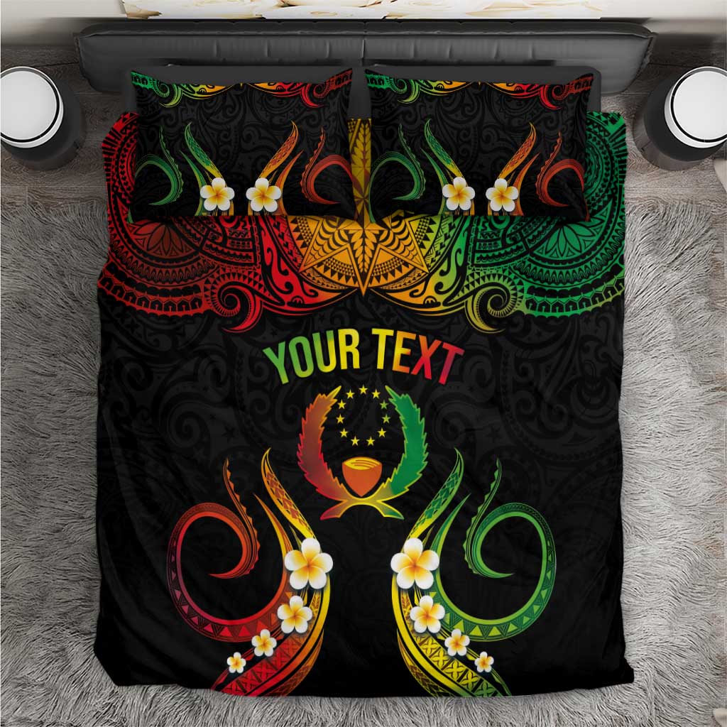 Personalised Pohnpei Independence Day Bedding Set Polynesian Tattoo and Plumeria Reggae Color LT03 Reggae - Polynesian Pride