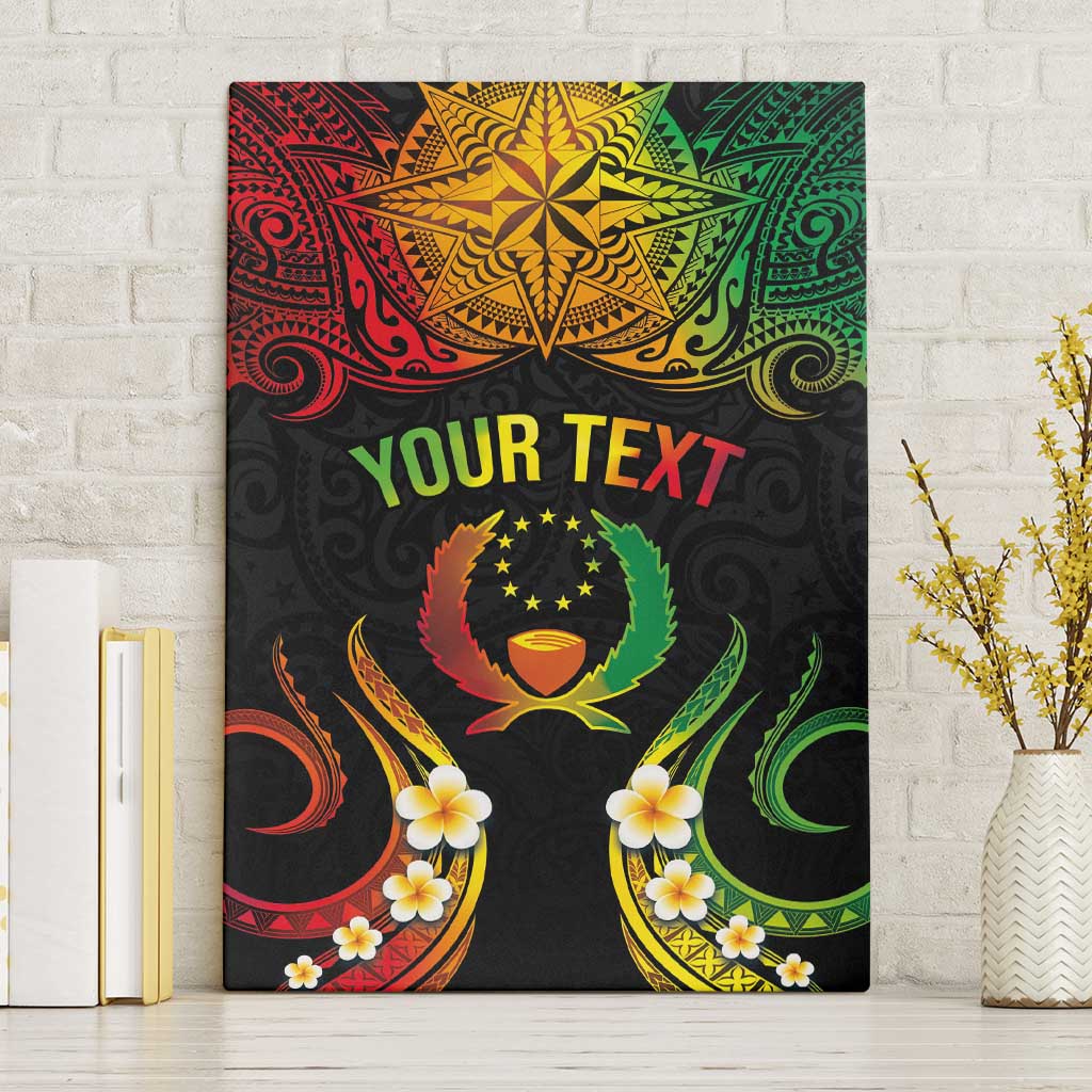 Personalised Pohnpei Independence Day Canvas Wall Art Polynesian Tattoo and Plumeria Reggae Color LT03 Without Frame Reggae - Polynesian Pride