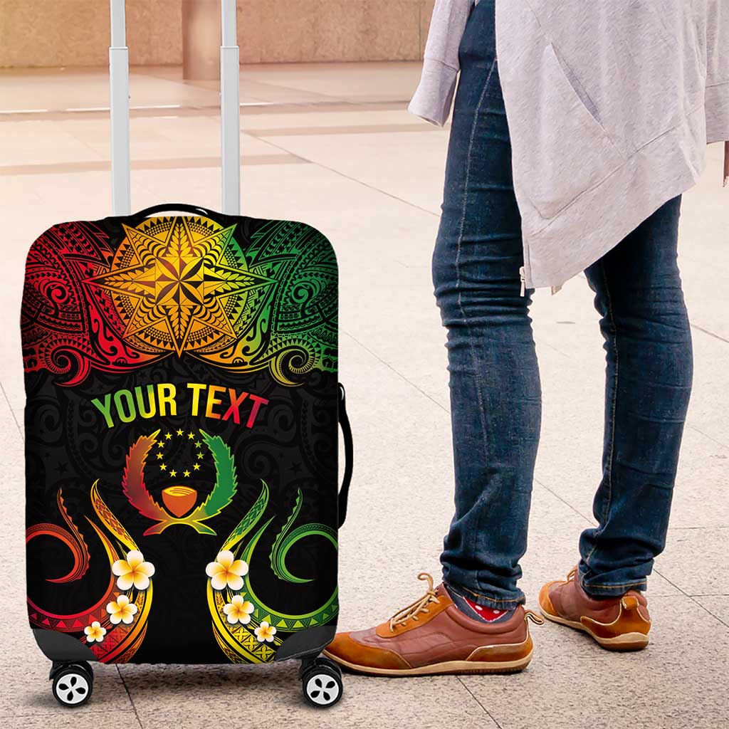 Personalised Pohnpei Independence Day Luggage Cover Polynesian Tattoo and Plumeria Reggae Color LT03 Reggae - Polynesian Pride