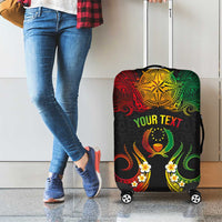 Personalised Pohnpei Independence Day Luggage Cover Polynesian Tattoo and Plumeria Reggae Color LT03 - Polynesian Pride