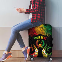 Personalised Pohnpei Independence Day Luggage Cover Polynesian Tattoo and Plumeria Reggae Color LT03 - Polynesian Pride
