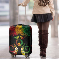 Personalised Pohnpei Independence Day Luggage Cover Polynesian Tattoo and Plumeria Reggae Color LT03 - Polynesian Pride