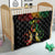 Personalised Pohnpei Independence Day Quilt Polynesian Tattoo and Plumeria Reggae Color