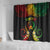 Personalised Pohnpei Independence Day Shower Curtain Polynesian Tattoo and Plumeria Reggae Color