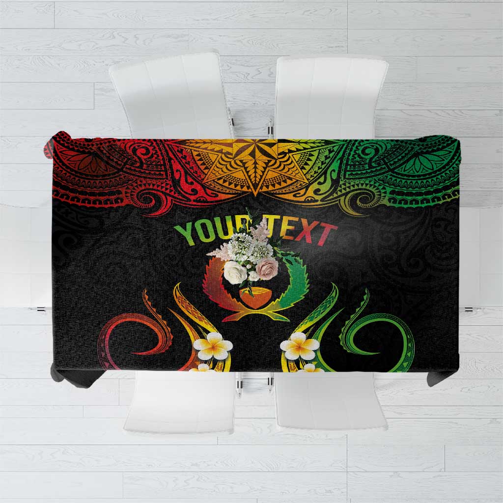 Personalised Pohnpei Independence Day Tablecloth Polynesian Tattoo and Plumeria Reggae Color LT03 Reggae - Polynesian Pride