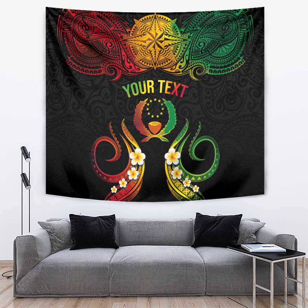 Personalised Pohnpei Independence Day Tapestry Polynesian Tattoo and Plumeria Reggae Color LT03 Reggae - Polynesian Pride