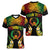 Personalised Pohnpei Independence Day Women V-Neck T-Shirt Polynesian Tattoo and Plumeria Reggae Color
