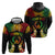 Personalised Pohnpei Independence Day Zip Hoodie Polynesian Tattoo and Plumeria Reggae Color