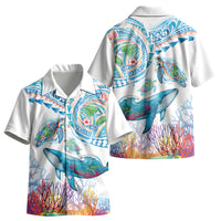 Hawaiian Turtles and Whales Kid Hawaiian Shirt Polynesian Tropical Tattoo Ocean Style