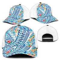 Hawaiian Turtle and Lei Classic Cap Tribal Kakau and Tropical Plants Watercolor Style