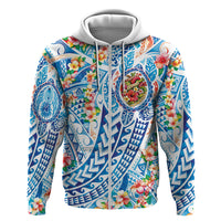 Hawaiian Turtle and Lei Hoodie Tribal Kakau and Tropical Plants Human Heart