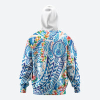 Hawaiian Turtle and Lei Hoodie Tribal Kakau and Tropical Plants Human Heart