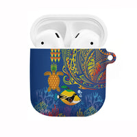 Hawaii Ocean AirPods Case Pineapple Turtle and Mango Reef Triggerfish and Kakau Tattoo