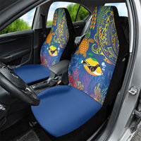 Hawaii Ocean Car Seat Cover Pineapple Turtle and Mango Reef Triggerfish and Kakau Tattoo
