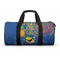 Hawaii Ocean Duffle Bag Pineapple Turtle and Mango Reef Triggerfish and Kakau Tattoo