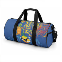 Hawaii Ocean Duffle Bag Pineapple Turtle and Mango Reef Triggerfish and Kakau Tattoo