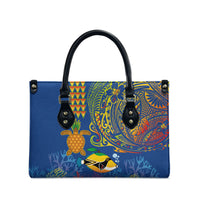 Hawaii Ocean Leather Bag Pineapple Turtle and Mango Reef Triggerfish and Kakau Tattoo