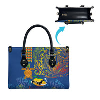 Hawaii Ocean Leather Bag Pineapple Turtle and Mango Reef Triggerfish and Kakau Tattoo