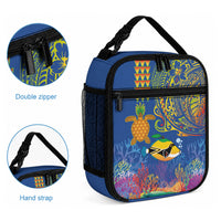Hawaii Ocean Lunch Bag Pineapple Turtle and Mango Reef Triggerfish and Kakau Tattoo
