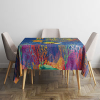 Hawaii Ocean Tablecloth Pineapple Turtle and Mango Reef Triggerfish and Kakau Tattoo