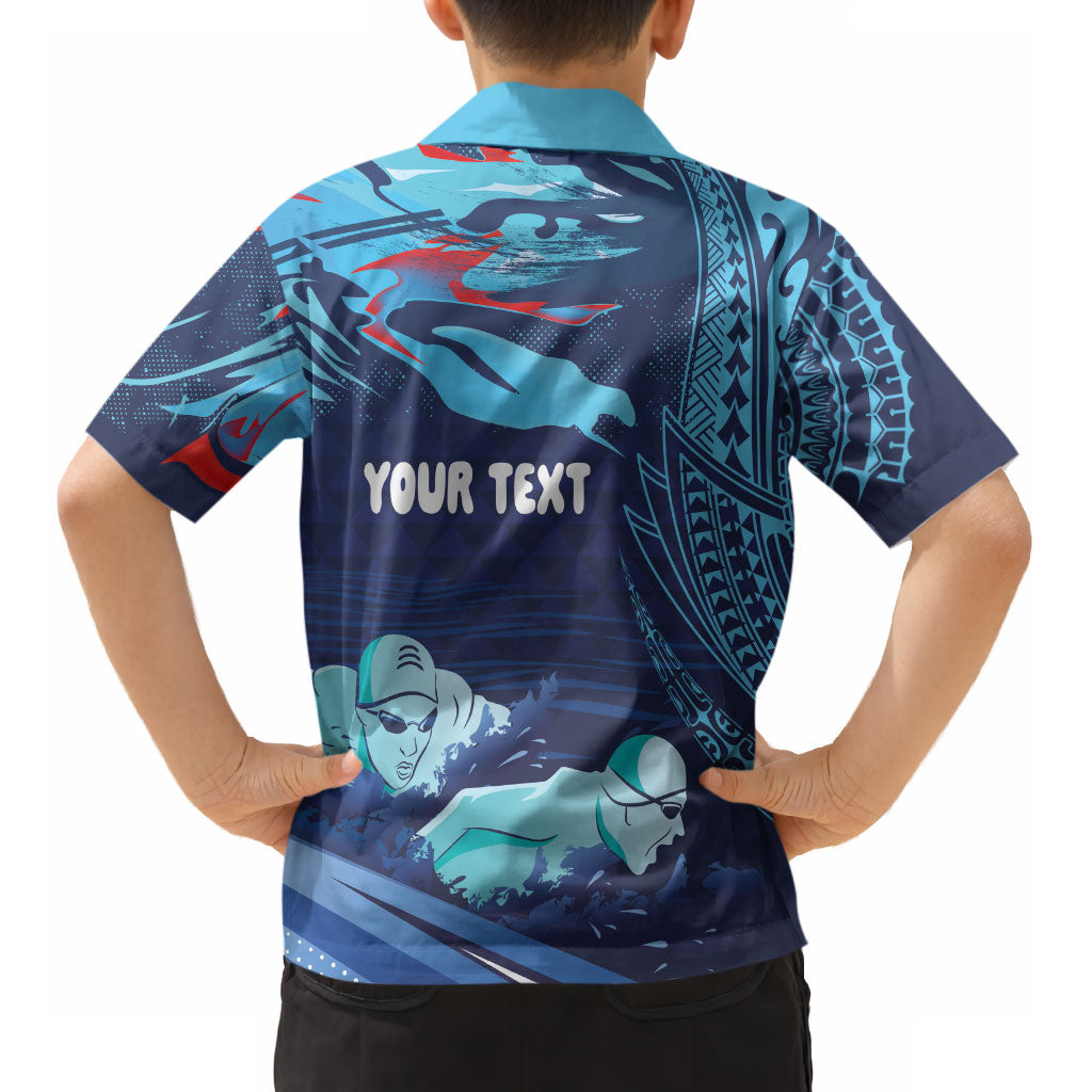 Personalized Hawaii Swimming Kid Hawaiian Shirt Tribal Sporty Style