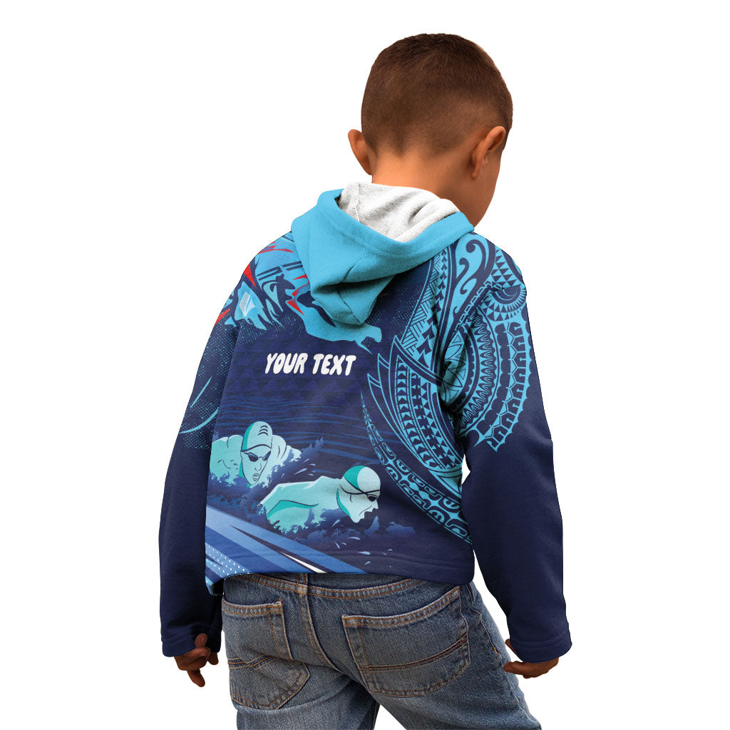 Personalized Hawaii Swimming Kid Hoodie Tribal Sporty Style