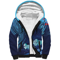 Personalized Hawaii Swimming Sherpa Hoodie Tribal Sporty Style