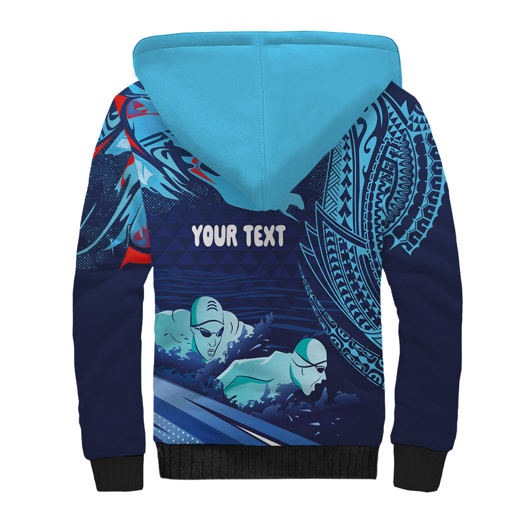 Personalized Hawaii Swimming Sherpa Hoodie Tribal Sporty Style