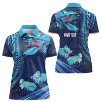 Personalized Hawaii Swimming Women Polo Shirt Tribal Sporty Style