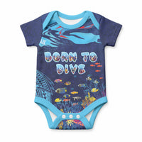 Personalized Hawaii Diving Baby Onesie Tribal Pattern with Ocean Floor