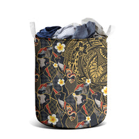 Hawaiian and Japanese Laundry Basket Polynesian Tattoo with Japanese Culture Kintsugi Style