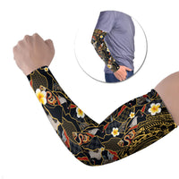 Hawaiian and Japanese Arm Sleeves Polynesian Tattoo with Japanese Culture Kintsugi Style