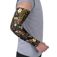 Hawaiian and Japanese Arm Sleeves Polynesian Tattoo with Japanese Culture Kintsugi Style