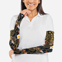 Hawaiian and Japanese Arm Sleeves Polynesian Tattoo with Japanese Culture Kintsugi Style