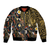 Hawaiian and Japanese Bomber Jacket Polynesian Tattoo with Japanese Culture Kintsugi Style