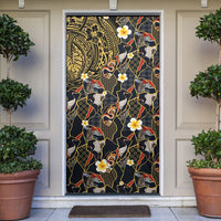 Hawaiian and Japanese Door Cover Polynesian Tattoo with Japanese Culture Kintsugi Style