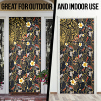 Hawaiian and Japanese Door Cover Polynesian Tattoo with Japanese Culture Kintsugi Style