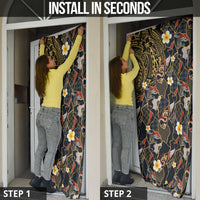 Hawaiian and Japanese Door Cover Polynesian Tattoo with Japanese Culture Kintsugi Style