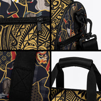 Hawaiian and Japanese Duffle Bag Polynesian Tattoo with Japanese Culture Kintsugi Style