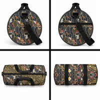 Hawaiian and Japanese Duffle Bag Polynesian Tattoo with Japanese Culture Kintsugi Style