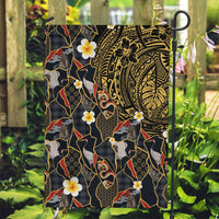 Hawaiian and Japanese Garden Flag Polynesian Tattoo with Japanese Culture Kintsugi Style