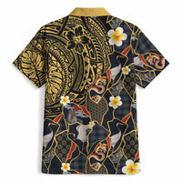 Hawaiian and Japanese Hawaiian Shirt Polynesian Tattoo with Japanese Culture Kintsugi Style