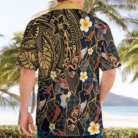 Hawaiian and Japanese Hawaiian Shirt Polynesian Tattoo with Japanese Culture Kintsugi Style