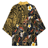 Hawaiian and Japanese Kimono Polynesian Tattoo with Japanese Culture Kintsugi Style