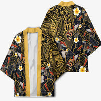 Hawaiian and Japanese Kimono Polynesian Tattoo with Japanese Culture Kintsugi Style