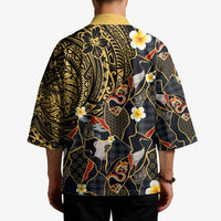 Hawaiian and Japanese Kimono Polynesian Tattoo with Japanese Culture Kintsugi Style
