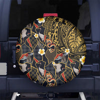 Hawaiian and Japanese Spare Tire Cover Polynesian Tattoo with Japanese Culture Kintsugi Style