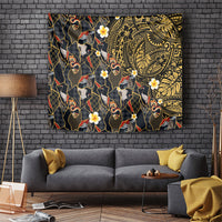 Hawaiian and Japanese Tapestry Polynesian Tattoo with Japanese Culture Kintsugi Style