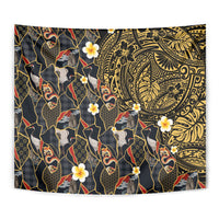 Hawaiian and Japanese Tapestry Polynesian Tattoo with Japanese Culture Kintsugi Style