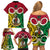 Vanuatu Family Matching Off Shoulder Short Dress and Hawaiian Shirt Pig Tusk Mix Maori Pattern and Namele Leaf LT03 - Polynesian Pride